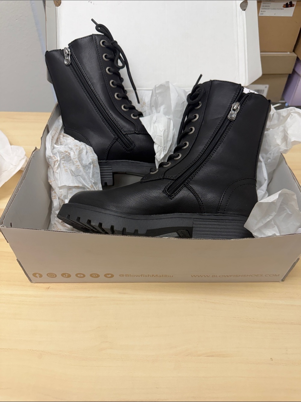 Women's Black Lace-Up Side-Zip Ankle Boots